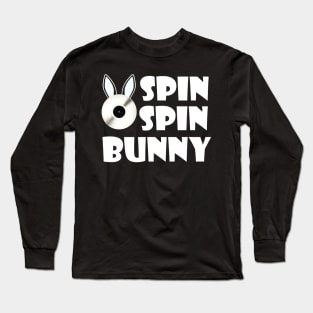 SpinSpinBunny Main Square Logo - White Lettering Long Sleeve T-Shirt